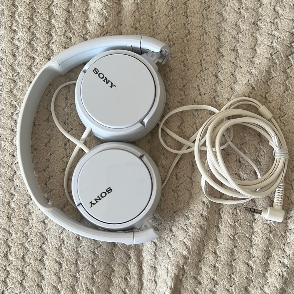 Sony White Wired Headphones